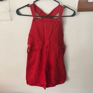 Kids red overalls